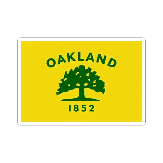 Flag of Oakland California (United States) STICKER Vinyl Kiss-Cut Decal 2 Inch White - The Sticker Space