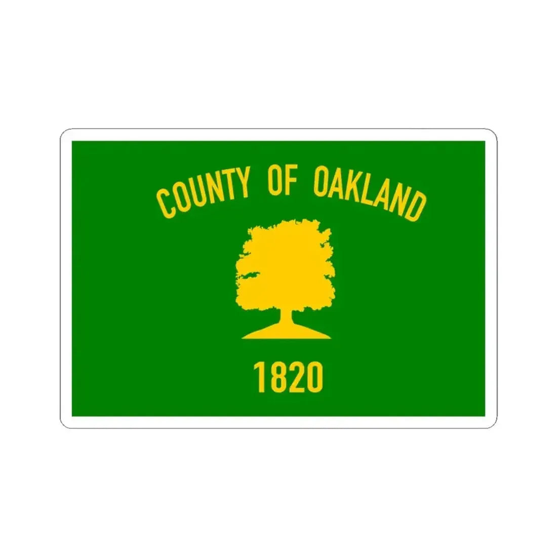 Flag of Oakland County Michigan (United States) STICKER Vinyl Kiss-Cut Decal 4 Inch White - The Sticker Space