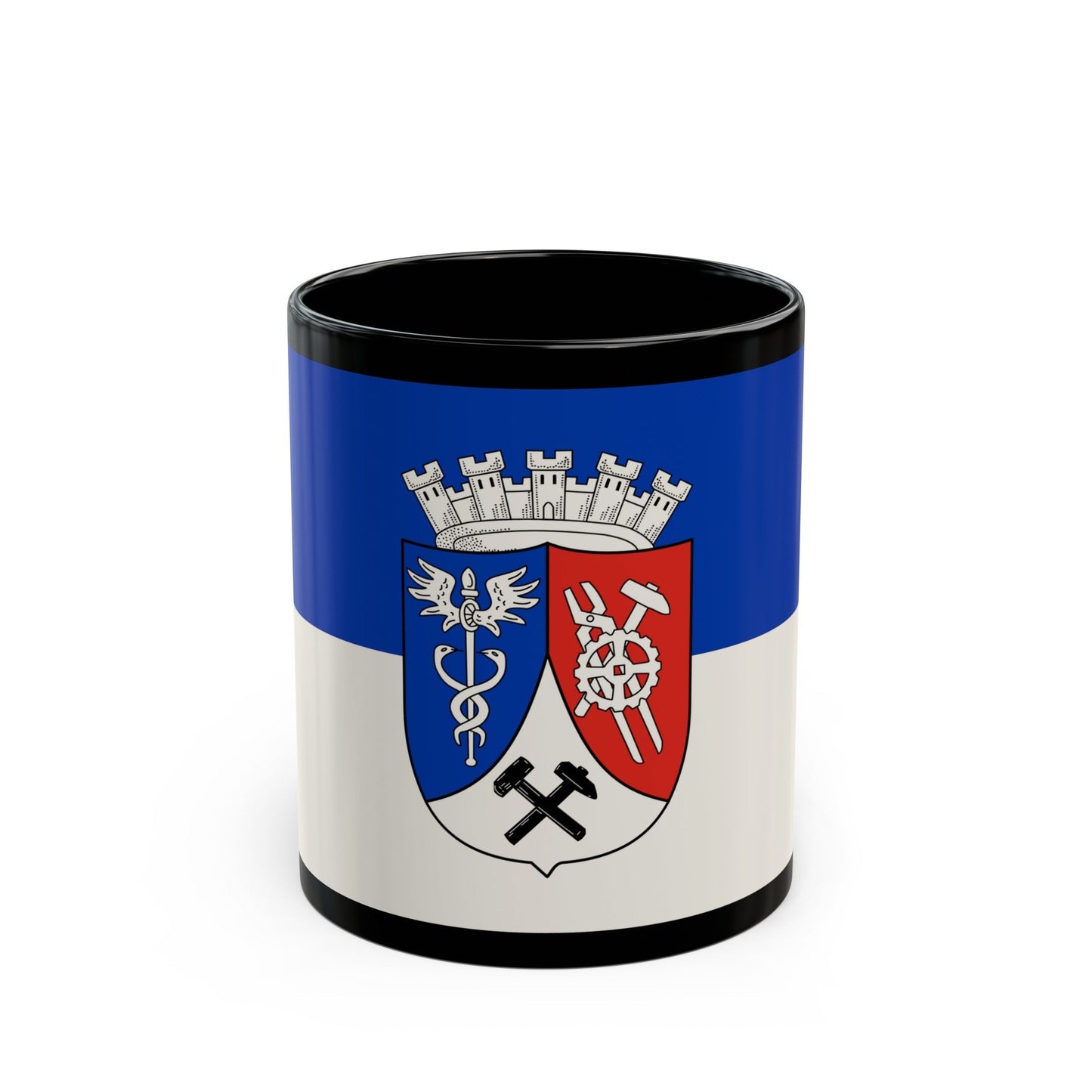 Flag of Oberhausen Germany - Black Coffee Mug-11oz-The Sticker Space