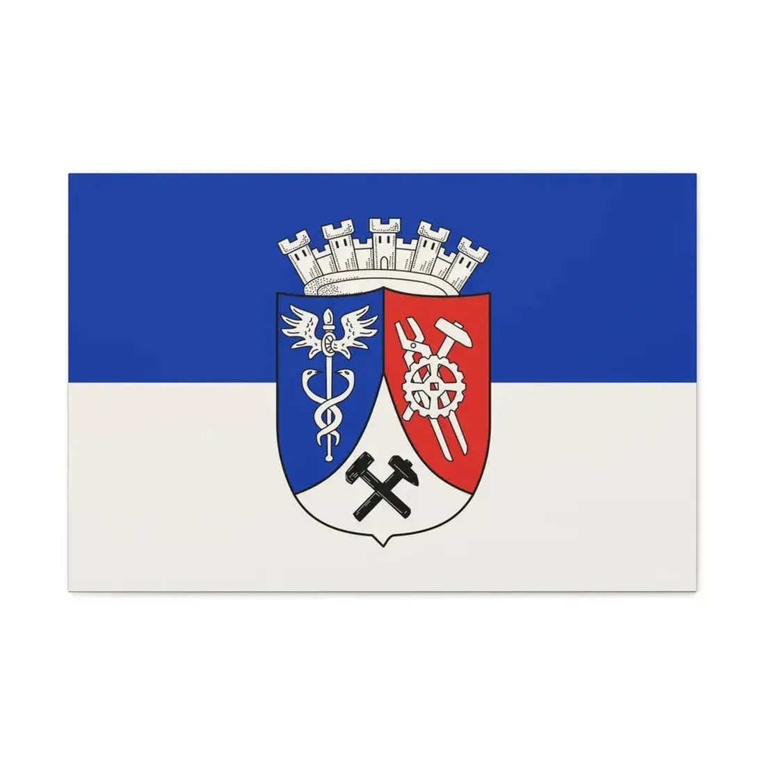 Flag of Oberhausen Germany - Canvas Wall Art 30" x 20" 1.25" - The Sticker Space