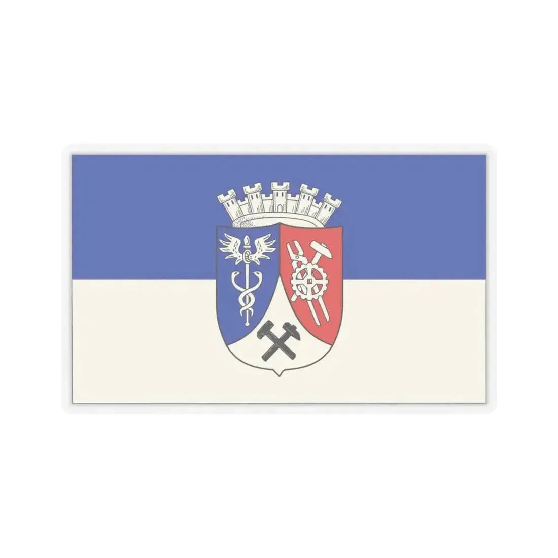 Flag of Oberhausen Germany - STICKER Vinyl Kiss-Cut Decal 4 Inch Transparent - The Sticker Space