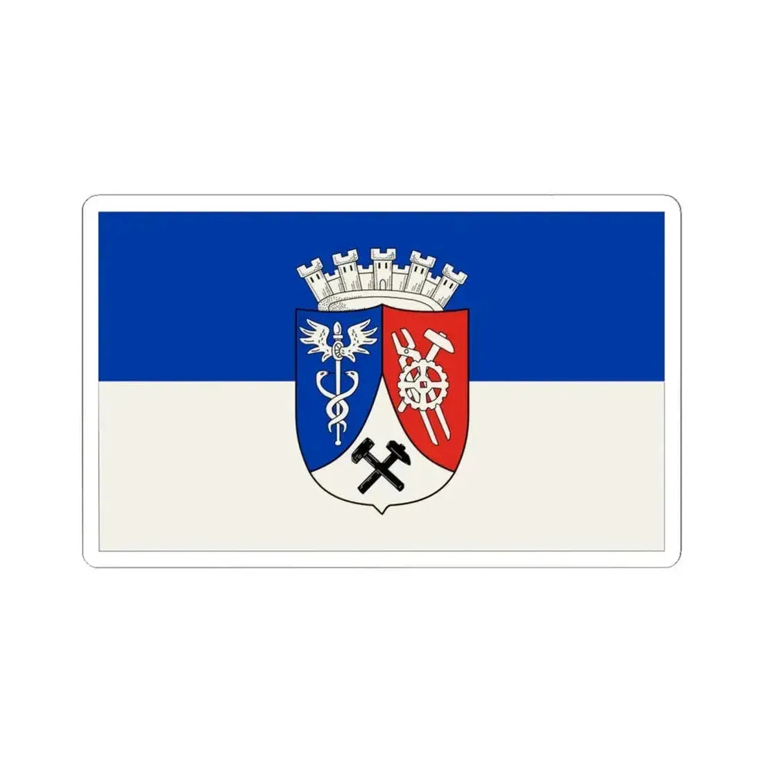 Flag of Oberhausen Germany - STICKER Vinyl Kiss-Cut Decal 6 Inch White - The Sticker Space
