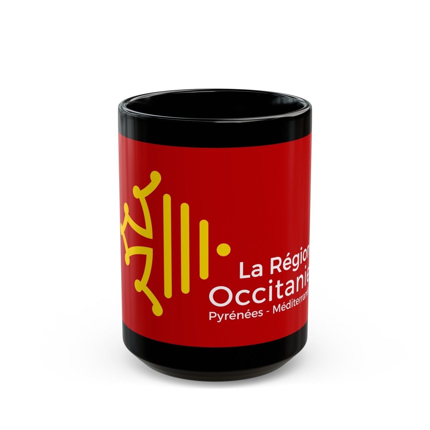 Flag of Occitanie France - Black Coffee Mug-15oz-The Sticker Space