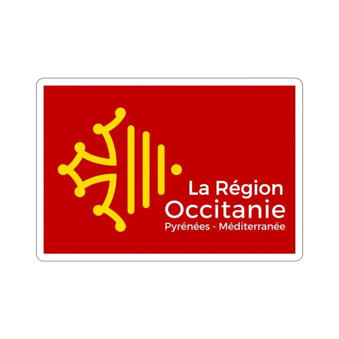 Flag of Occitanie France STICKER Vinyl Die-Cut Decal 3 Inch - The Sticker Space