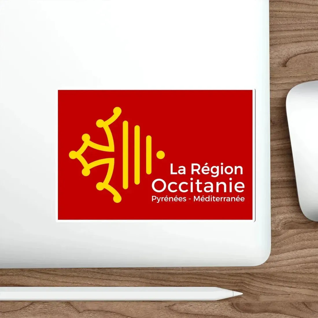 Flag of Occitanie France STICKER Vinyl Die-Cut Decal - The Sticker Space