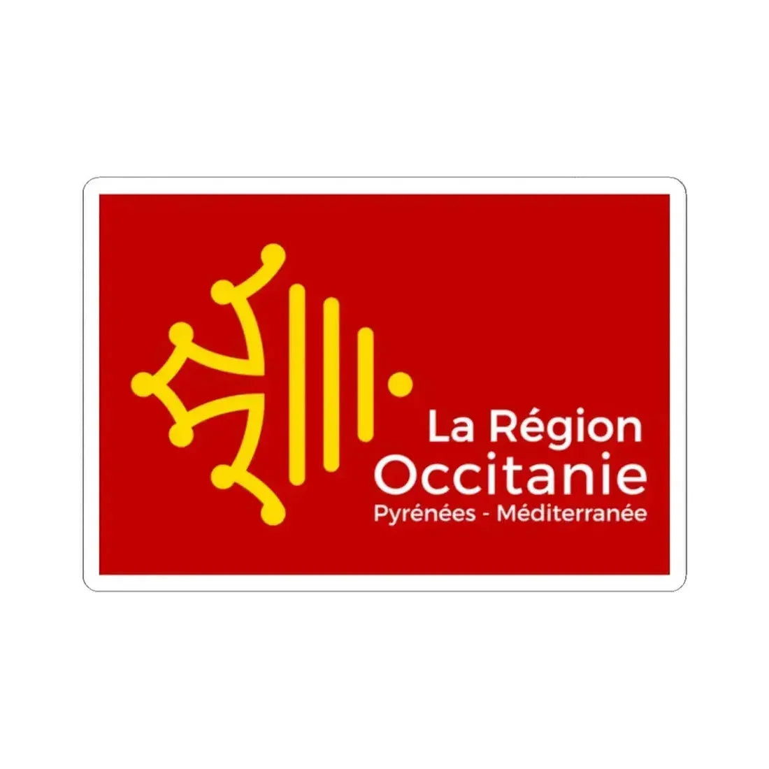 Flag of Occitanie France - STICKER Vinyl Kiss-Cut Decal 2 Inch White - The Sticker Space