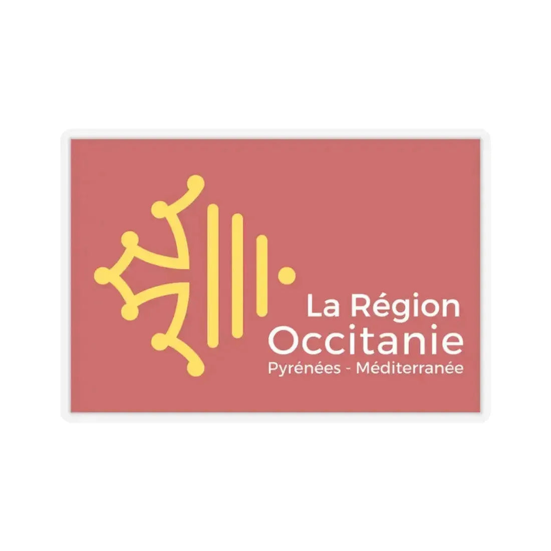 Flag of Occitanie France - STICKER Vinyl Kiss-Cut Decal 3 Inch Transparent - The Sticker Space