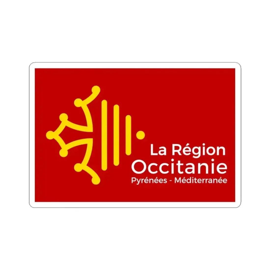 Flag of Occitanie France - STICKER Vinyl Kiss-Cut Decal 3 Inch White - The Sticker Space