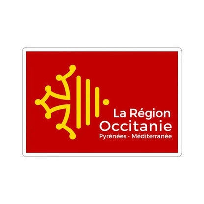 Flag of Occitanie France - STICKER Vinyl Kiss-Cut Decal 3 Inch White - The Sticker Space