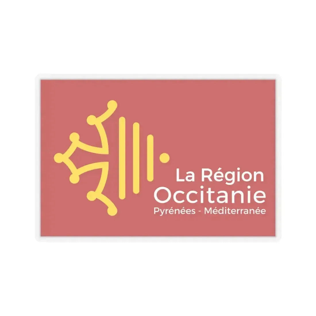Flag of Occitanie France - STICKER Vinyl Kiss-Cut Decal 6 Inch Transparent - The Sticker Space