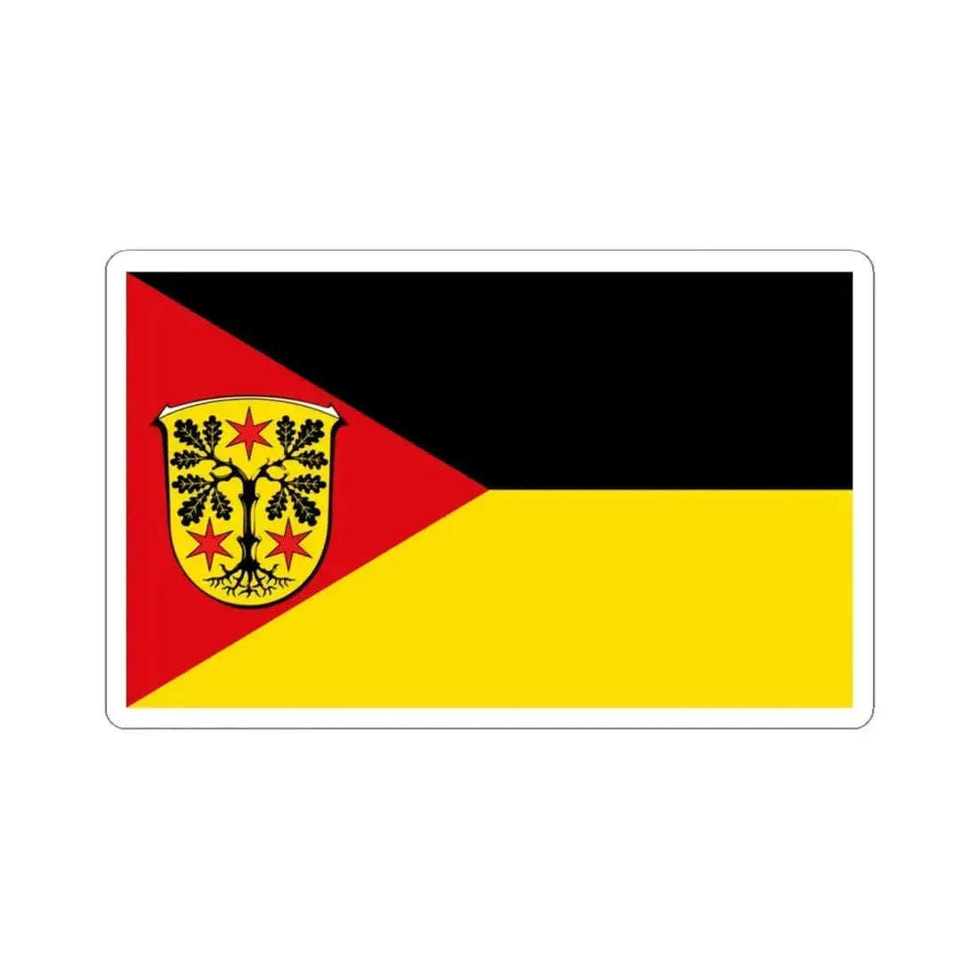 Flag of Odenwaldkreis Germany - STICKER Vinyl Kiss-Cut Decal 4 Inch White - The Sticker Space
