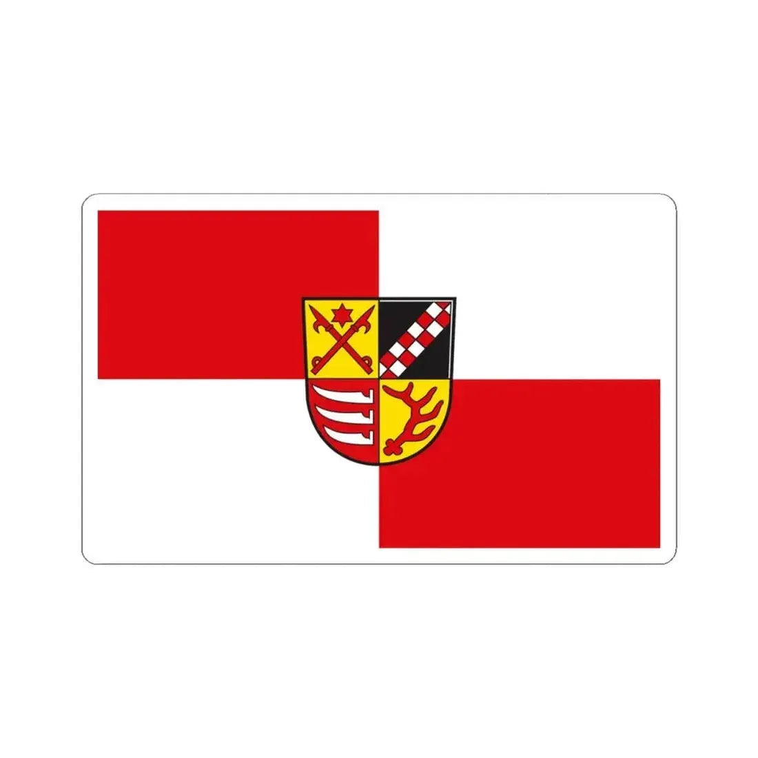 Flag of Oder Spree Germany - STICKER Vinyl Kiss-Cut Decal 4 Inch White - The Sticker Space