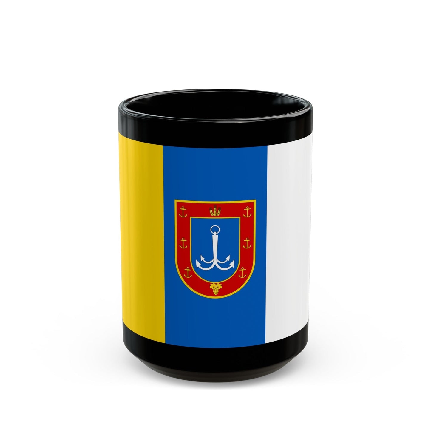 Flag of Odessa Oblast Ukraine - Black Coffee Mug-15oz-The Sticker Space