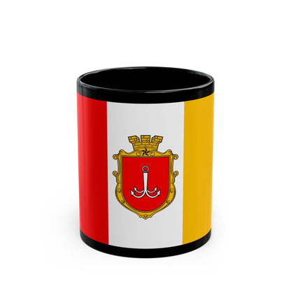 Flag of Odessa Ukraine - Black Coffee Mug-11oz-The Sticker Space