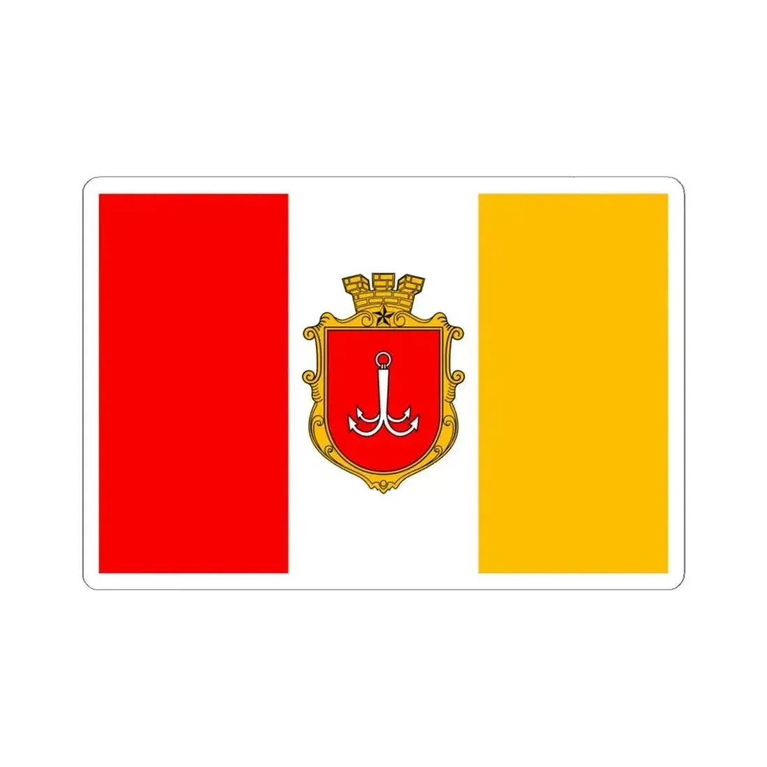 Flag of Odessa Ukraine - STICKER Vinyl Kiss-Cut Decal 6 Inch White - The Sticker Space