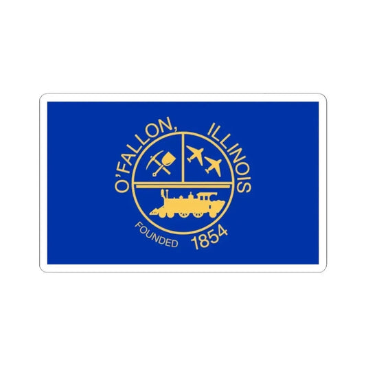 Flag of OFallon Illinois (United States) STICKER Vinyl Kiss-Cut Decal 2 Inch White - The Sticker Space