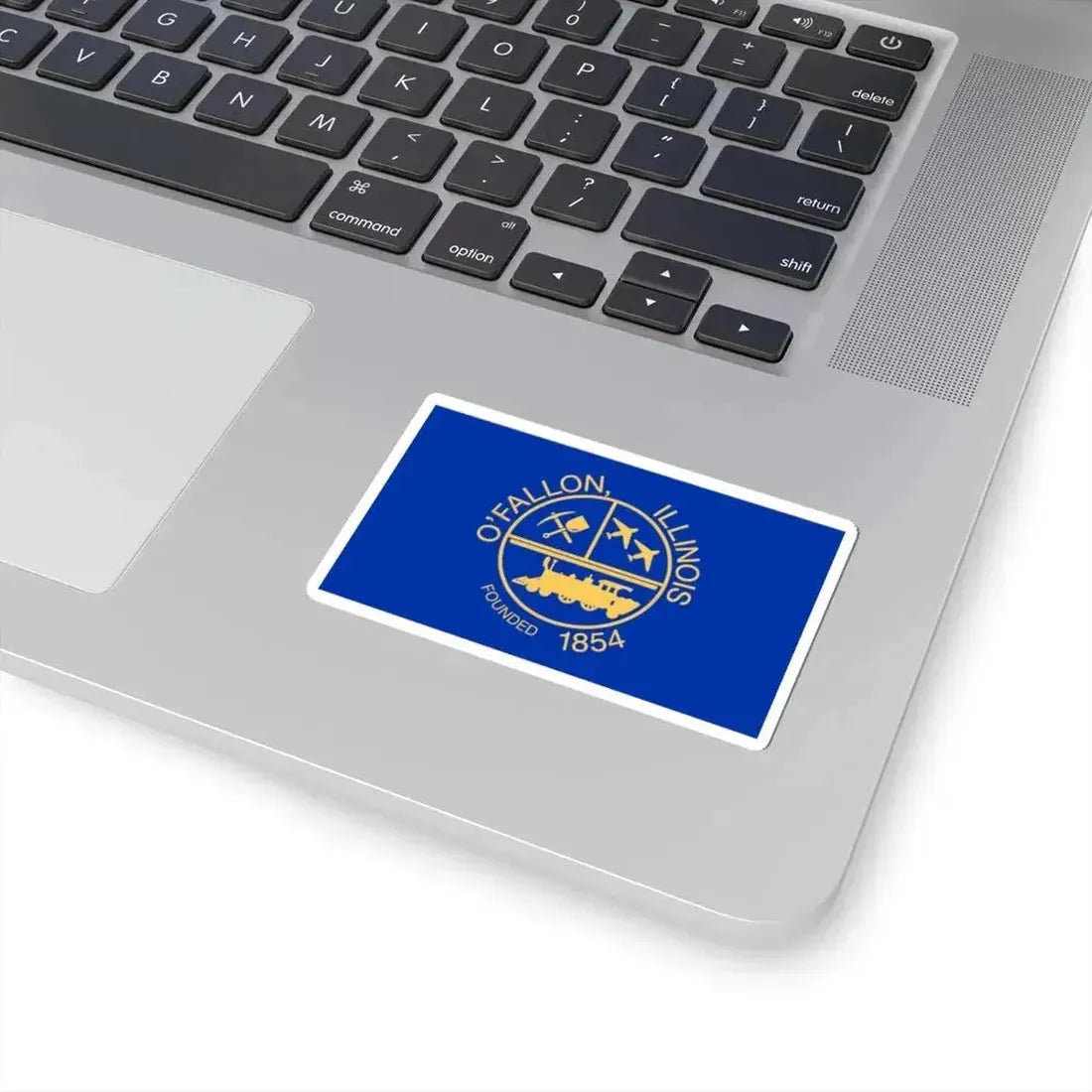 Flag of OFallon Illinois (United States) STICKER Vinyl Kiss-Cut Decal - The Sticker Space