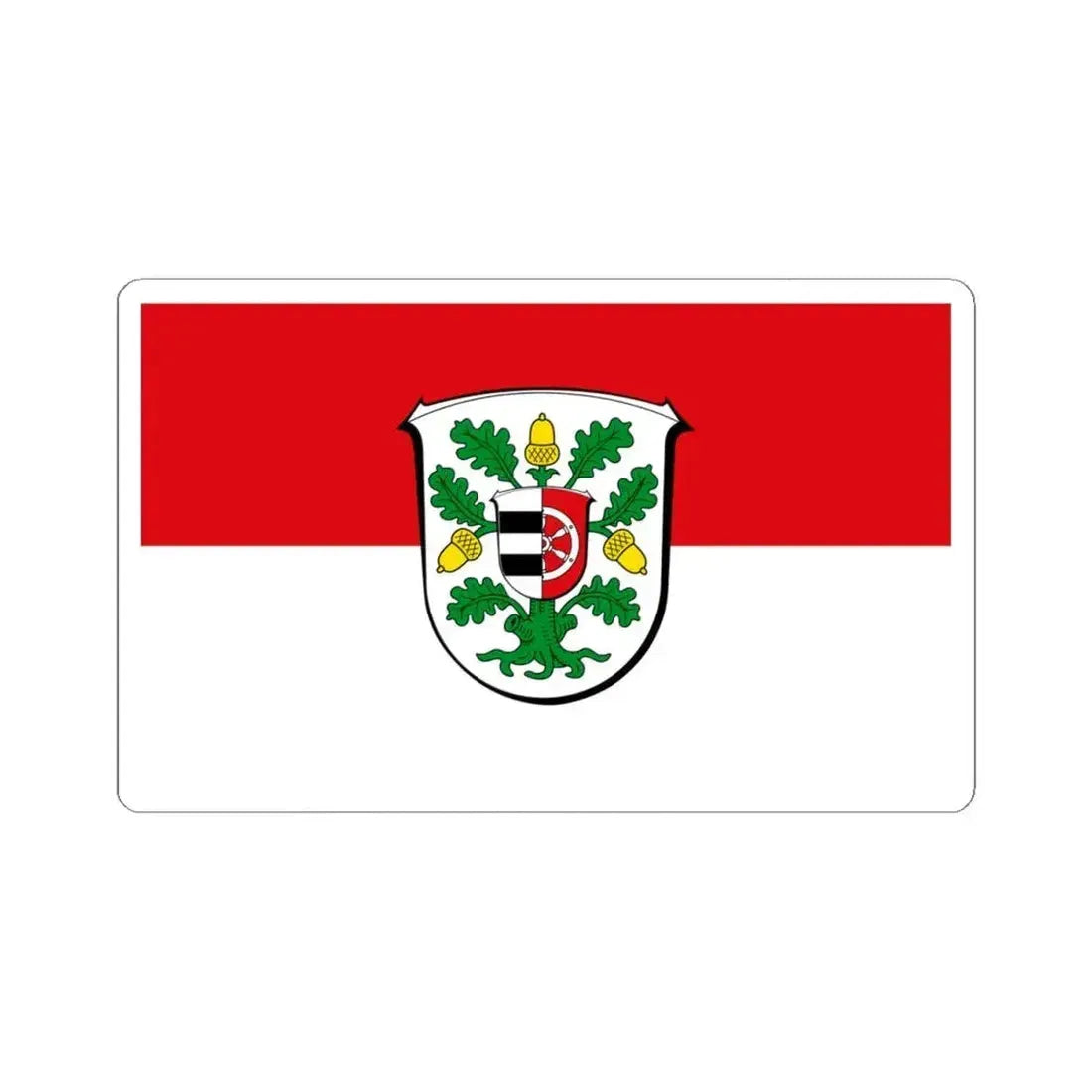 Flag of Offenbach Germany - STICKER Vinyl Kiss-Cut Decal 4 Inch White - The Sticker Space