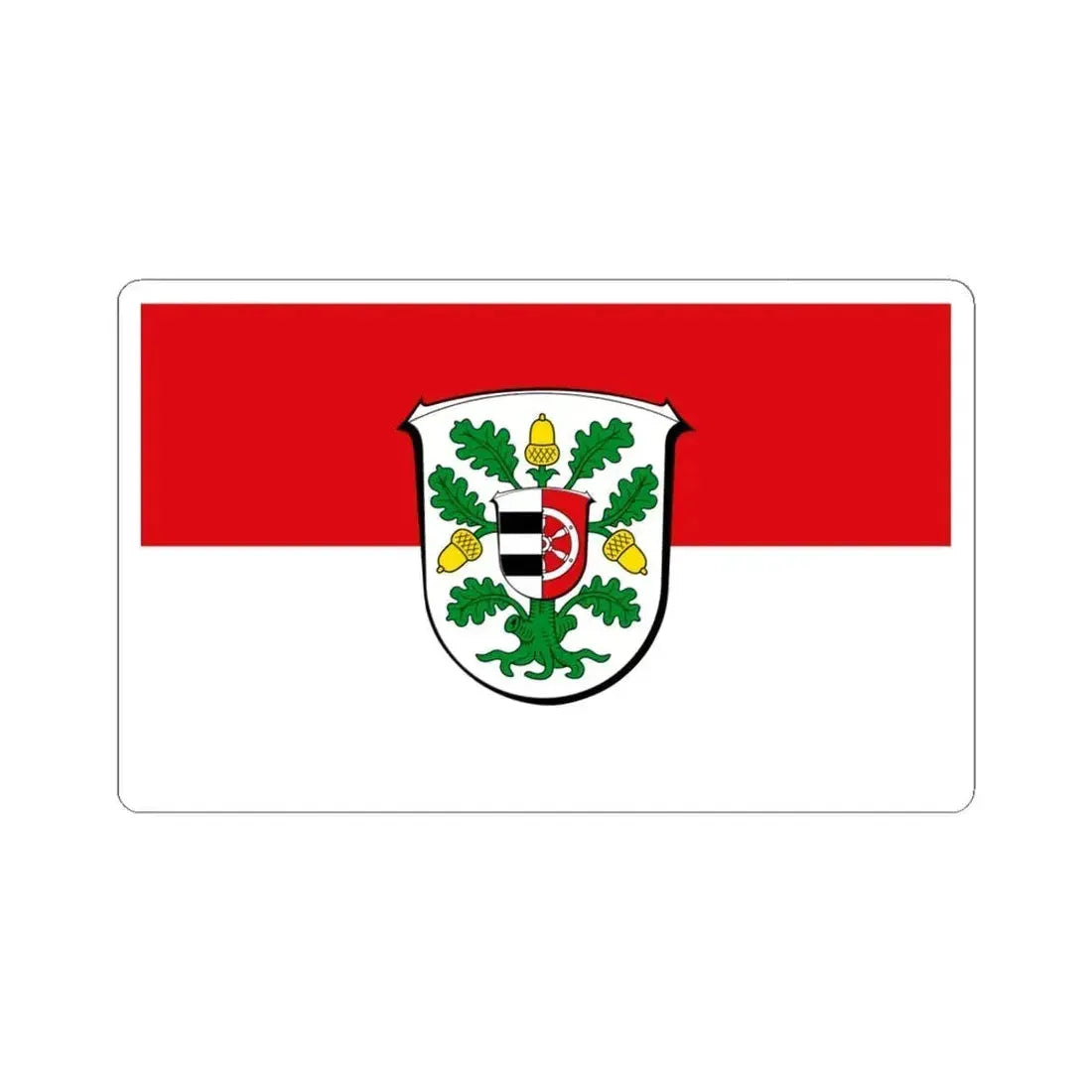 Flag of Offenbach Germany - STICKER Vinyl Kiss-Cut Decal 6 Inch White - The Sticker Space