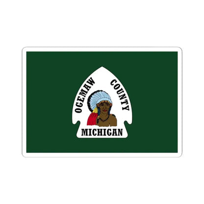 Flag of Ogemaw County Michigan (United States) STICKER Vinyl Kiss-Cut Decal 2 Inch White - The Sticker Space