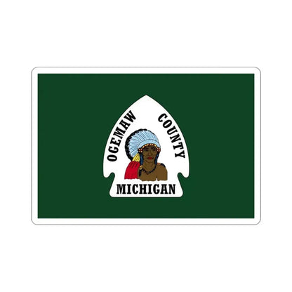 Flag of Ogemaw County Michigan (United States) STICKER Vinyl Kiss-Cut Decal 3 Inch White - The Sticker Space