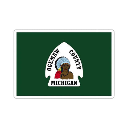 Flag of Ogemaw County Michigan (United States) STICKER Vinyl Kiss-Cut Decal 6 Inch White - The Sticker Space