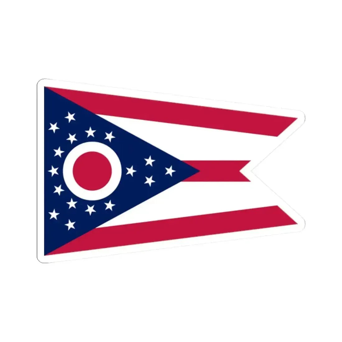 Flag of Ohio 3-2 (United States) STICKER Vinyl Kiss-Cut Decal 2 Inch White - The Sticker Space