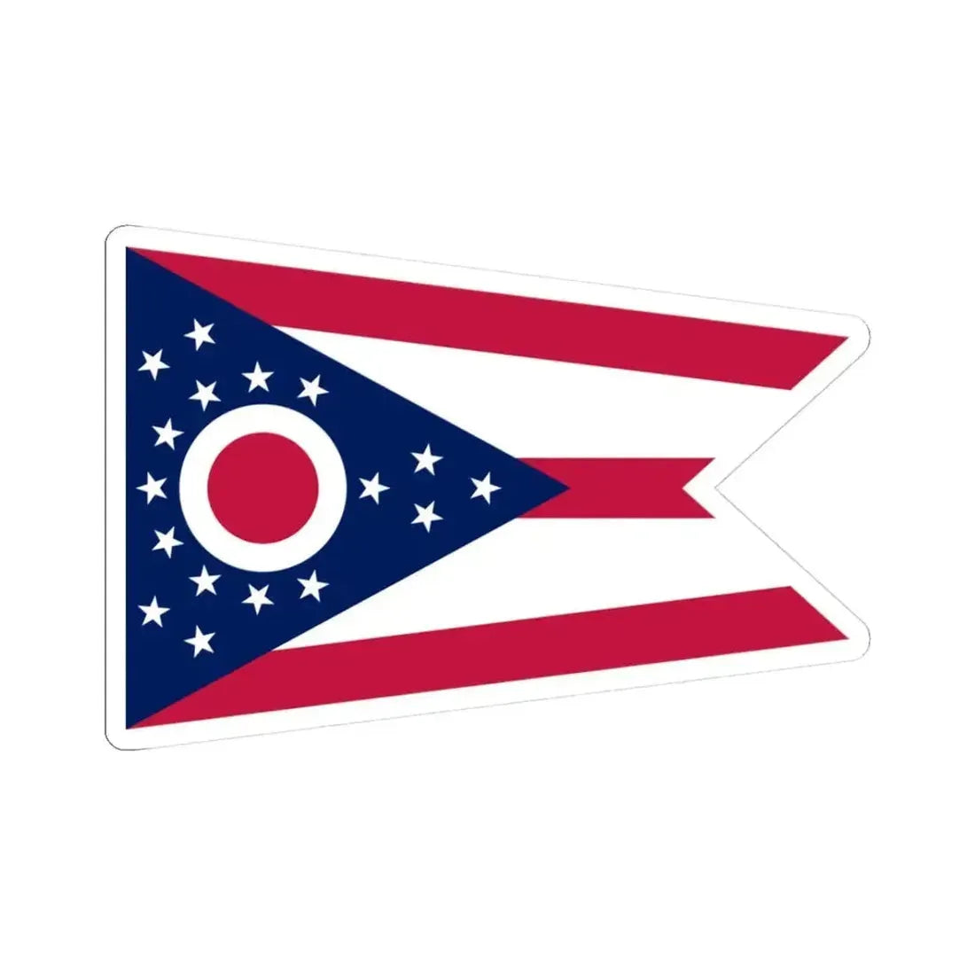 Flag of Ohio 3-2 (United States) STICKER Vinyl Kiss-Cut Decal 3 Inch White - The Sticker Space