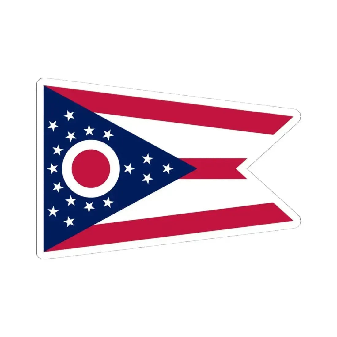 Flag of Ohio 3-2 (United States) STICKER Vinyl Kiss-Cut Decal 4 Inch White - The Sticker Space