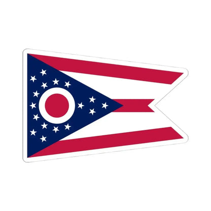 Flag of Ohio 3-2 (United States) STICKER Vinyl Kiss-Cut Decal 4 Inch White - The Sticker Space