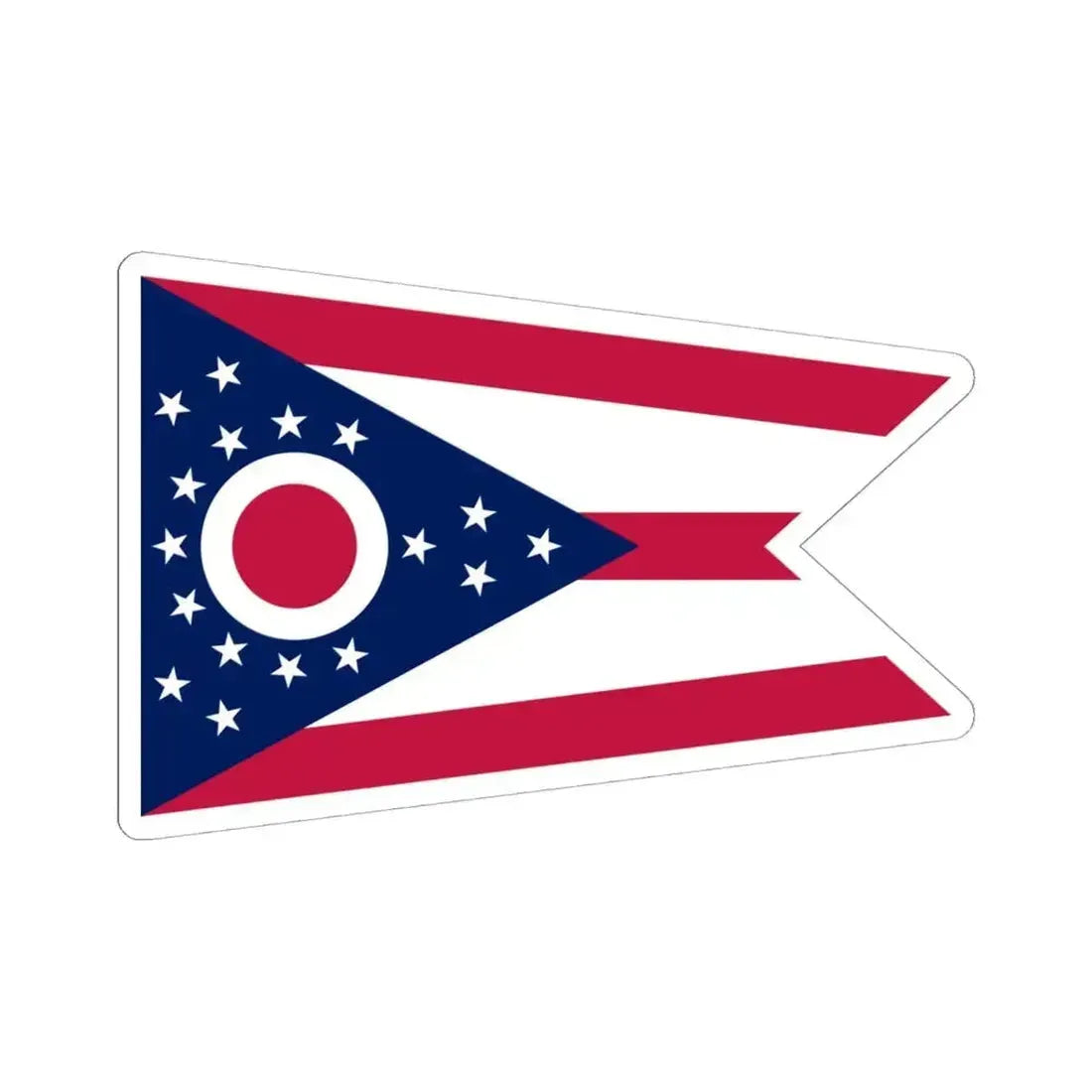 Flag of Ohio 3-2 (United States) STICKER Vinyl Kiss-Cut Decal 6 Inch White - The Sticker Space
