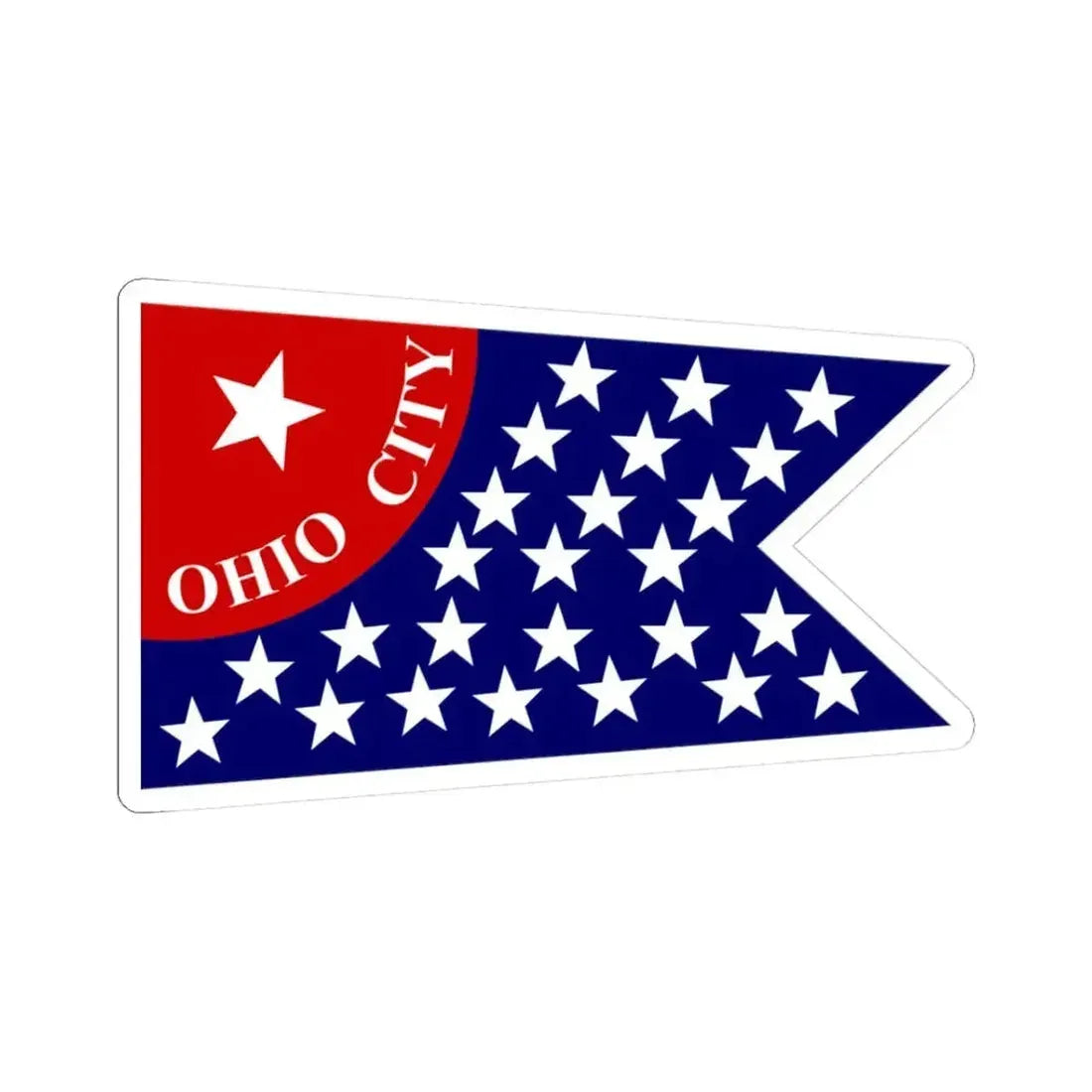 Flag of Ohio City Cleveland (United States) STICKER Vinyl Kiss-Cut Decal 3 Inch White - The Sticker Space