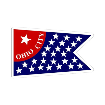 Flag of Ohio City Cleveland (United States) STICKER Vinyl Kiss-Cut Decal 4 Inch White - The Sticker Space