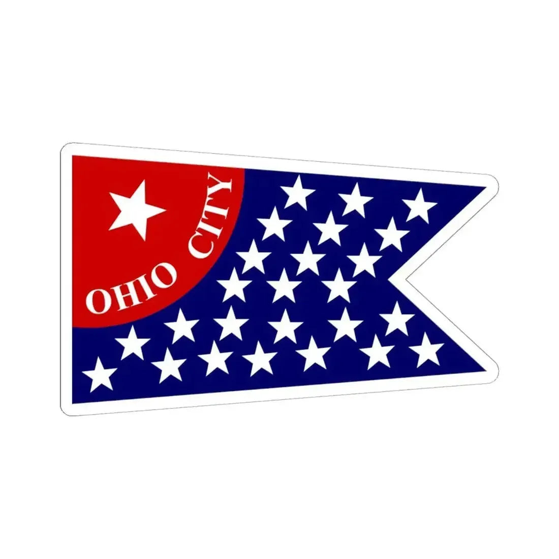 Flag of Ohio City Cleveland (United States) STICKER Vinyl Kiss-Cut Decal 6 Inch White - The Sticker Space
