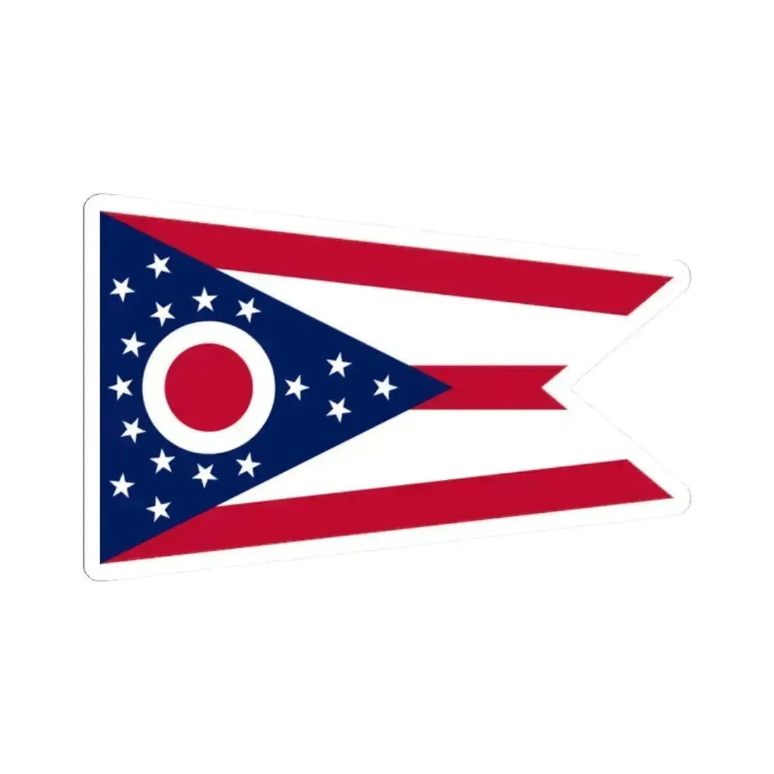 Flag of Ohio (United States) STICKER Vinyl Kiss-Cut Decal 2 Inch White - The Sticker Space