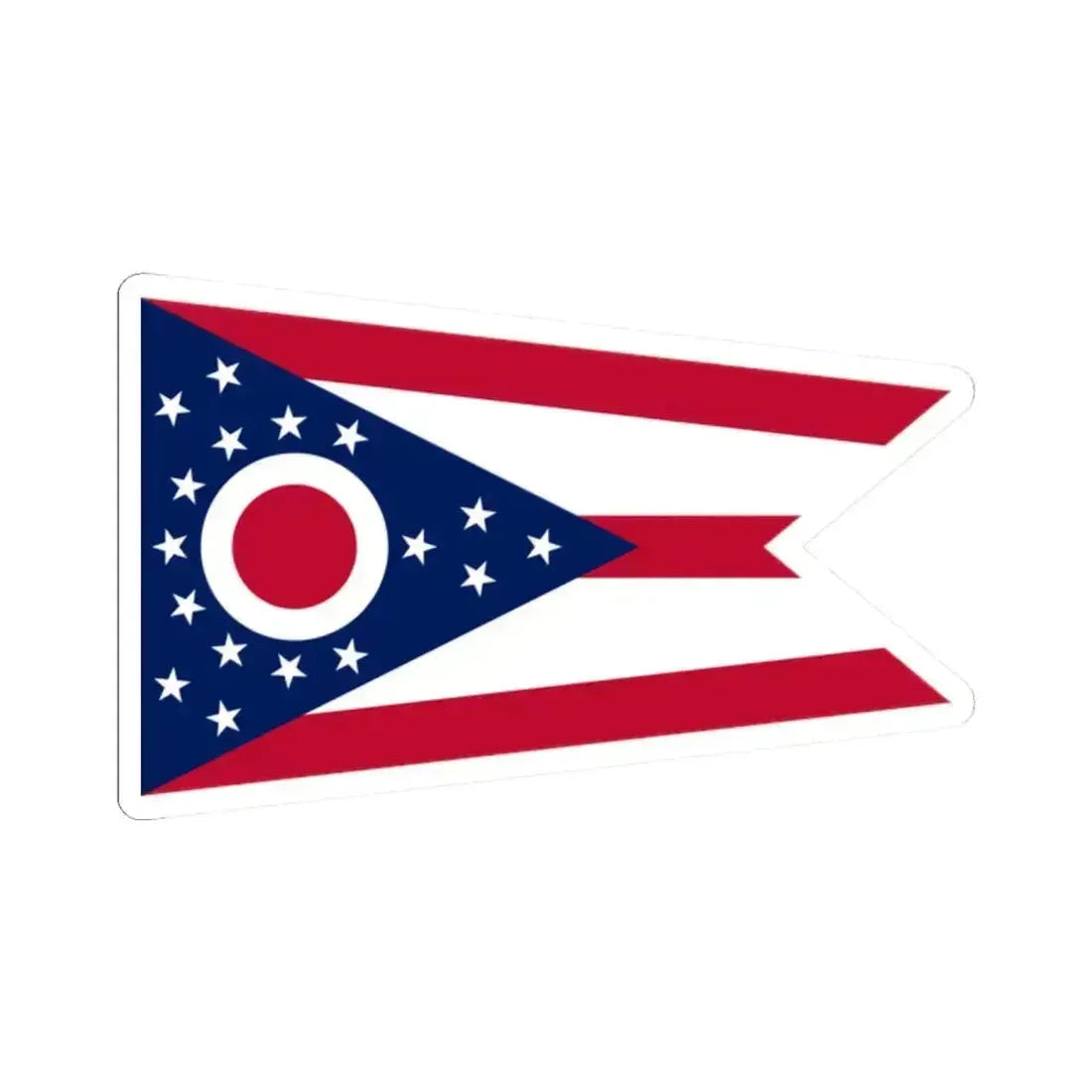 Flag of Ohio (United States) STICKER Vinyl Kiss-Cut Decal 2 Inch White - The Sticker Space
