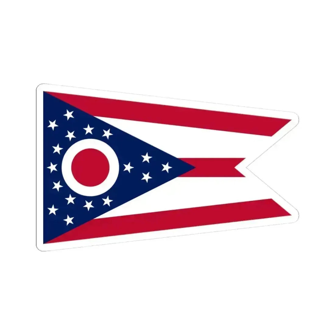 Flag of Ohio (United States) STICKER Vinyl Kiss-Cut Decal 3 Inch White - The Sticker Space