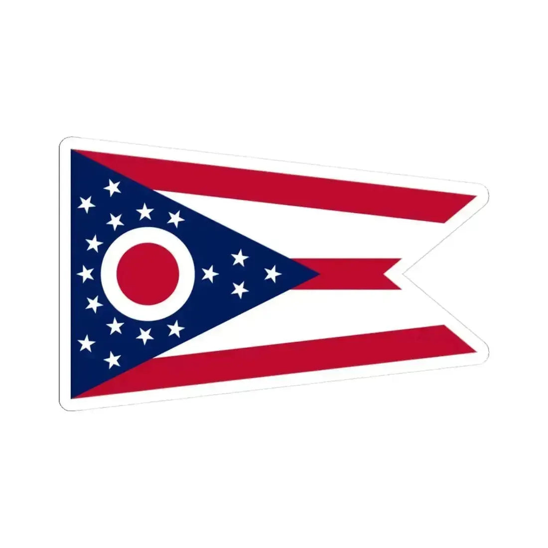 Flag of Ohio (United States) STICKER Vinyl Kiss-Cut Decal 3 Inch White - The Sticker Space