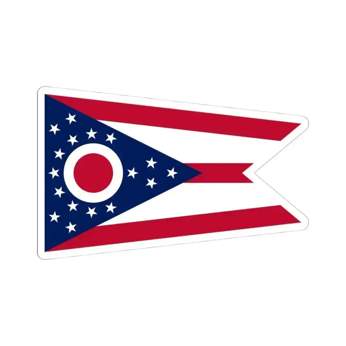 Flag of Ohio (United States) STICKER Vinyl Kiss-Cut Decal 4 Inch White - The Sticker Space