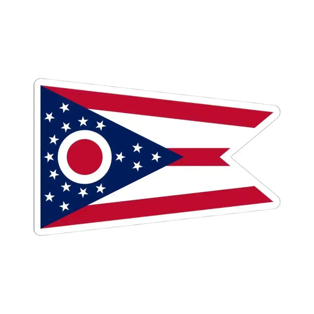 Flag of Ohio (United States) STICKER Vinyl Kiss-Cut Decal 4 Inch White - The Sticker Space