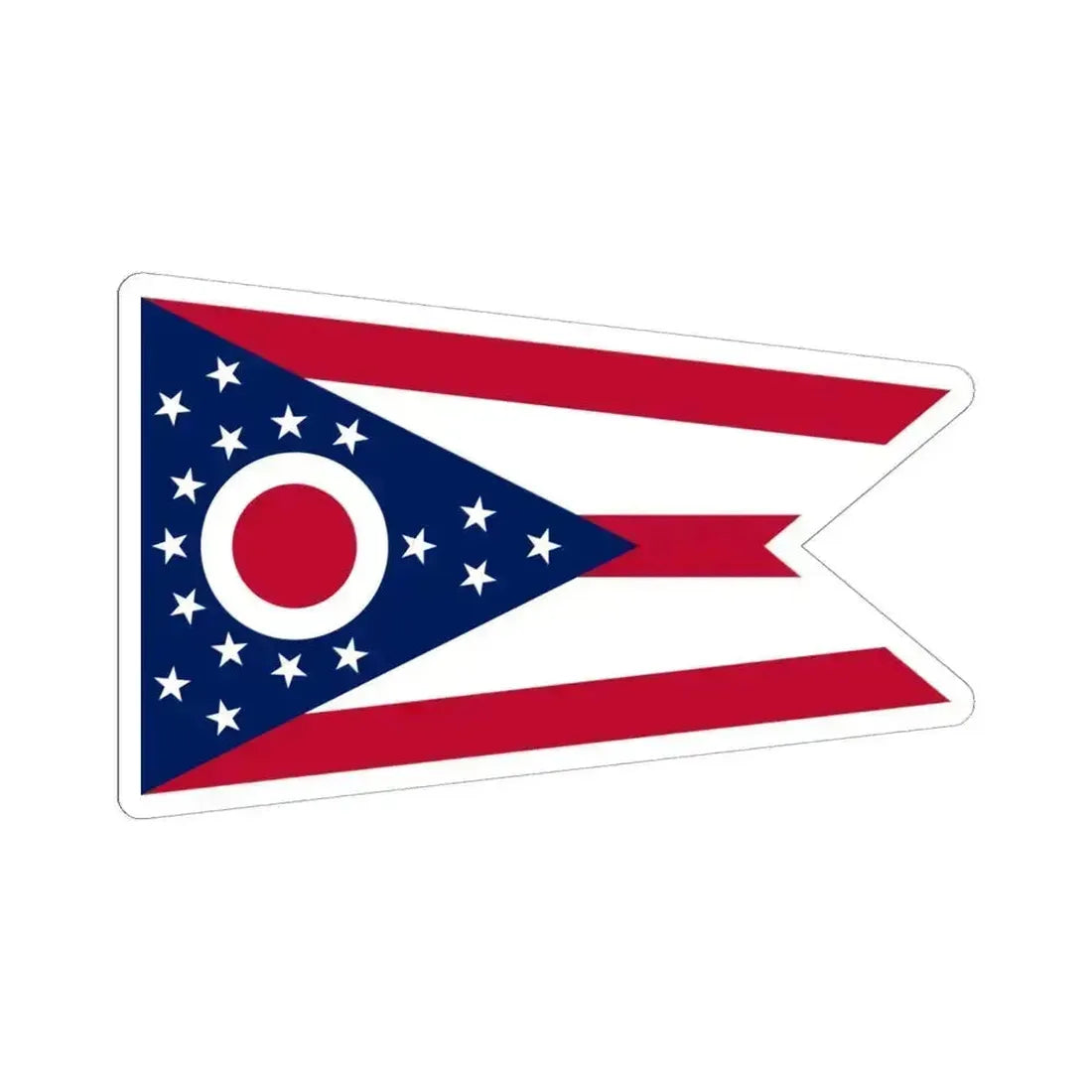 Flag of Ohio (United States) STICKER Vinyl Kiss-Cut Decal 6 Inch White - The Sticker Space