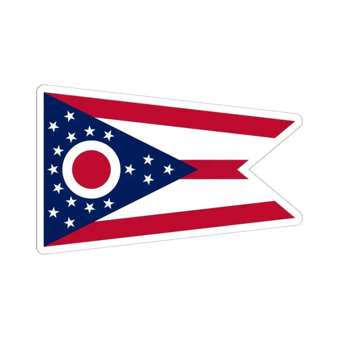 Flag of Ohio (United States) STICKER Vinyl Kiss-Cut Decal 6 Inch White - The Sticker Space