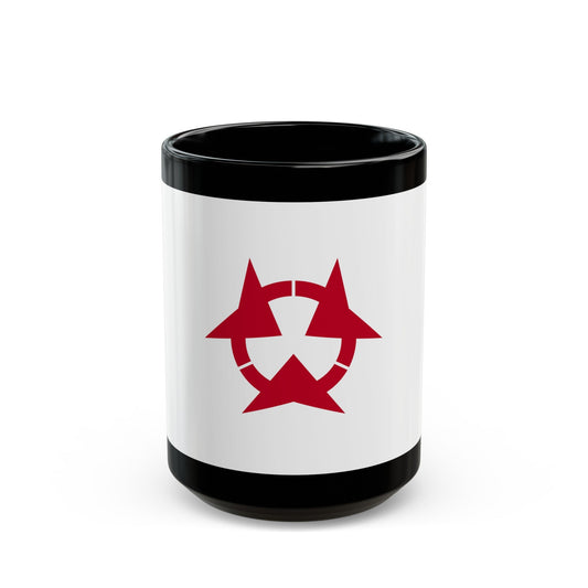 Flag of Oita Prefecture Japan - Black Coffee Mug-15oz-The Sticker Space