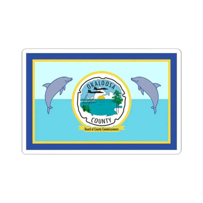 Flag of Okaloosa County Florida (United States) STICKER Vinyl Kiss-Cut Decal 2 Inch White - The Sticker Space