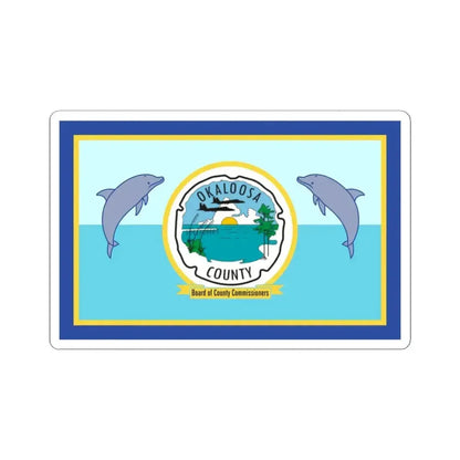 Flag of Okaloosa County Florida (United States) STICKER Vinyl Kiss-Cut Decal 6 Inch White - The Sticker Space