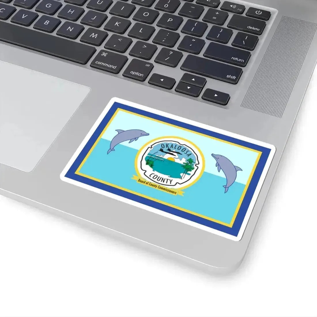 Flag of Okaloosa County Florida (United States) STICKER Vinyl Kiss-Cut Decal - The Sticker Space