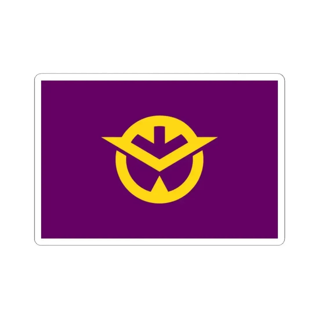 Flag of Okayama Prefecture Japan - STICKER Vinyl Kiss-Cut Decal 2 Inch White - The Sticker Space