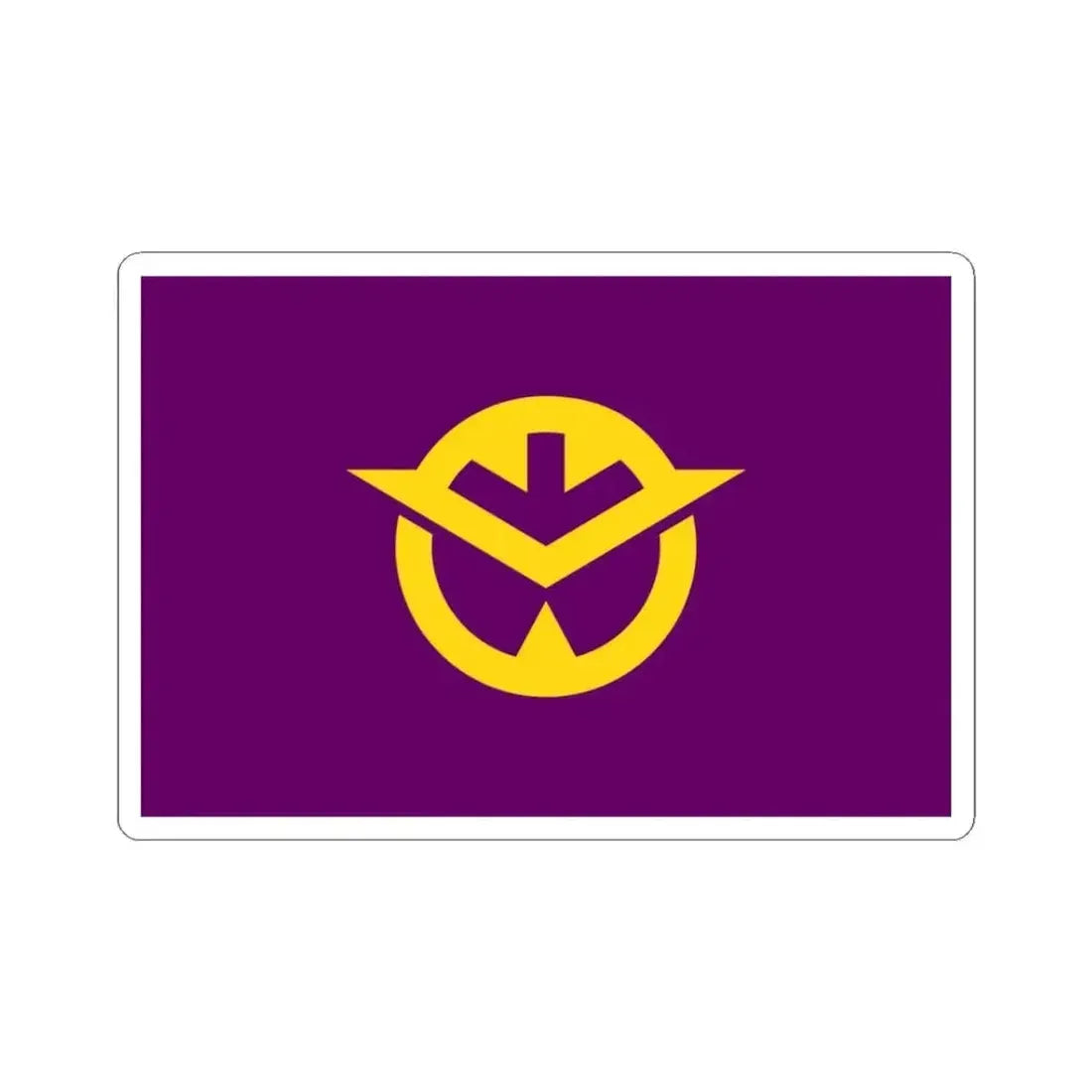 Flag of Okayama Prefecture Japan - STICKER Vinyl Kiss-Cut Decal 3 Inch White - The Sticker Space