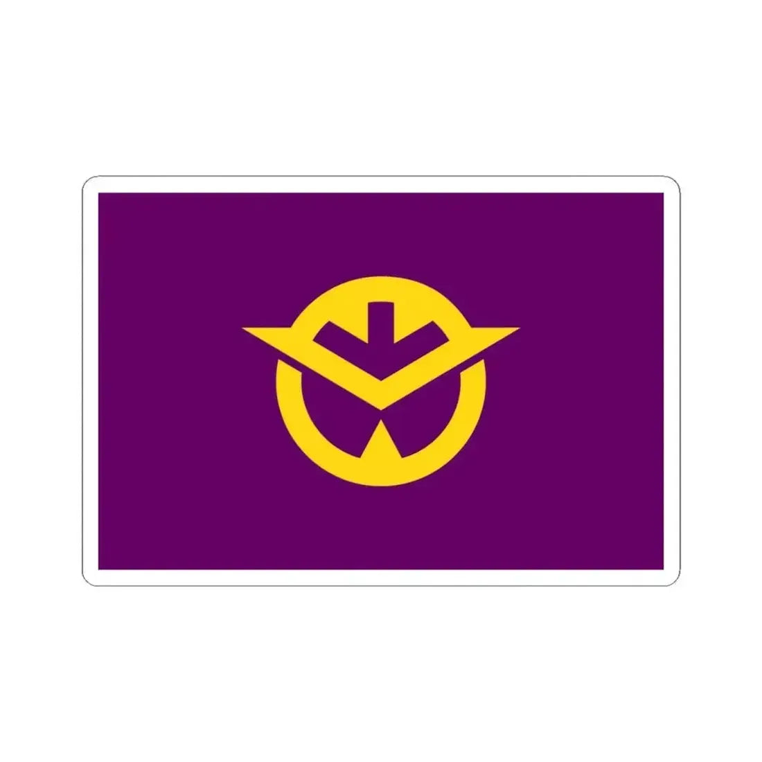 Flag of Okayama Prefecture Japan - STICKER Vinyl Kiss-Cut Decal 4 Inch White - The Sticker Space