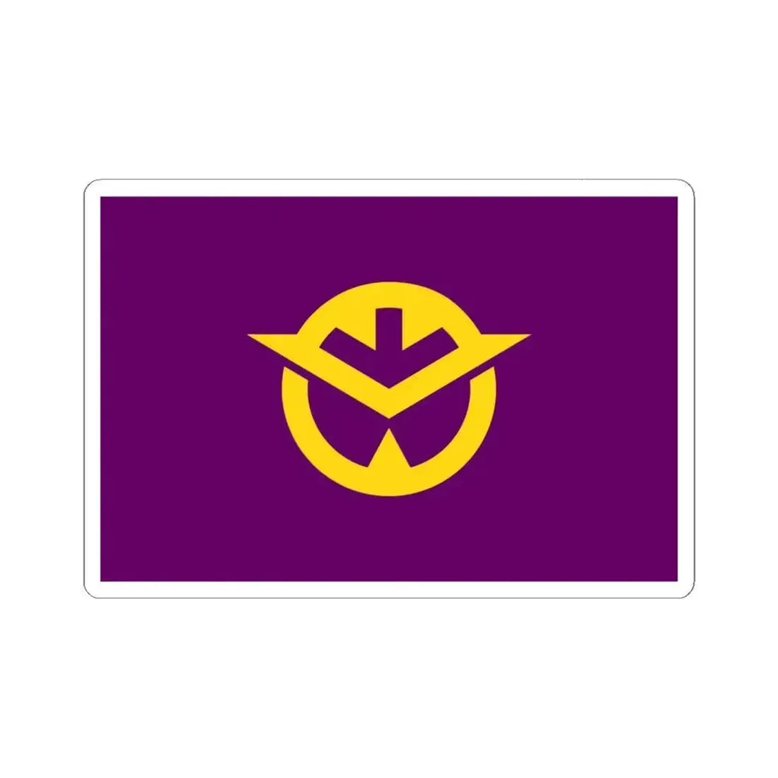 Flag of Okayama Prefecture Japan - STICKER Vinyl Kiss-Cut Decal 6 Inch White - The Sticker Space